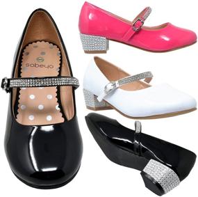 img 1 attached to Glamorous Glitter Rhinestone Dress Shoes for Girls | SOBEYO Shoes