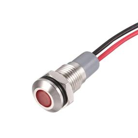 img 4 attached to Uxcell Signal Indicator Light AC/DC 12V-24V 8Mm Red LED Metal Shell