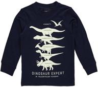 🦖 carters little boys 3t long-sleeve glow-in-the-dark dinosaur expert graphic tee logo
