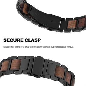 img 2 attached to 🌲 Ayeger Wood Band: Stylish Sandalwood Stainless Steel Replacement Wristband for Fitbit Charge 4/3 - Ideal for Women and Men
