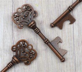 img 2 attached to 🔑 DerBlue 60 PCS Vintage Skeleton Key Bottle Openers - Rustic Wedding Favors & Decorations with Escort Tag Card