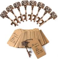 🔑 derblue 60 pcs vintage skeleton key bottle openers - rustic wedding favors & decorations with escort tag card логотип