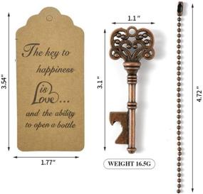 img 3 attached to 🔑 DerBlue 60 PCS Vintage Skeleton Key Bottle Openers - Rustic Wedding Favors & Decorations with Escort Tag Card