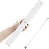 💡 wireless ultra thin under cabinet light with 1500ma battery, 40cm 84 leds silver motion sensor light - warm white for kitchen, cabinet, wardrobe, closets, bedroom логотип