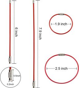 img 3 attached to 🔑 KACOLA Cable Key Ring Set - 20 Pcs Colored Nylon Coated Wire Loops with Screw Lock for Hiking & Luggage Tags - 5 Colors Included