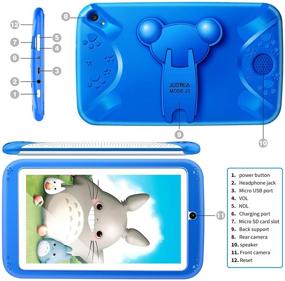 img 3 attached to 📱 JUSYEA Kids Tablet 7 inch Android 10.0 - Educational and Entertainment Tablet with Case - Quad Core, 1GB RAM, 16GB ROM, 3000mAh Battery, WiFi, Bluetooth - Blue