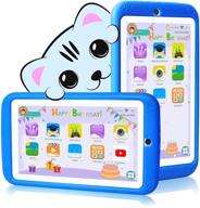 планшет для детей jusyea 7 дюймов android 10.0 - образовательный и развлекательный планшет с чехлом - четырехъядерный, 1 гб озу, 16 гб пзу, 3000 мач батарея, wifi, bluetooth - синий логотип