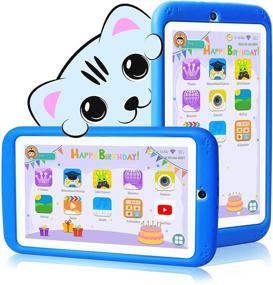 img 4 attached to 📱 JUSYEA Kids Tablet 7 inch Android 10.0 - Educational and Entertainment Tablet with Case - Quad Core, 1GB RAM, 16GB ROM, 3000mAh Battery, WiFi, Bluetooth - Blue