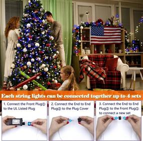 img 2 attached to Gogsic 300 LED 109Ft Christmas String Lights Outdoor Indoor Christmas Decoration Red Blue White Fairy String Light Plug-In 8 Memory Modes Waterproof Connectable For Patio Wedding Party Patriotic Decor
