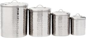 img 3 attached to 🏺 Exquisite Heritage: Old Dutch 4 Piece Hammered Black Pearl Canister Set