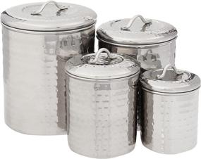 img 4 attached to 🏺 Exquisite Heritage: Old Dutch 4 Piece Hammered Black Pearl Canister Set