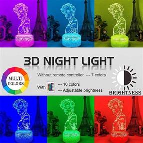 img 2 attached to 🎁 HConce 3D Lamp for Kids - Harry Styles Night Light Gift for Fans - Bedroom Decor LED Sensor Color Changing Work Desk Lamp - 3D Anime Lamp with 2 Patterns and 1 Base