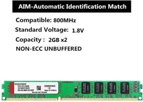 img 1 attached to 🔥 High-Performance 2x2GB DDR2 (4GB Kit) 800MHz Desktop Memory: PC2-6400 CL6 240Pin 1.8V Non-ECC Unbuffered UDIMM RAM
