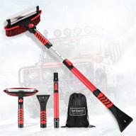 ❄️ lenbest snow brush for car: 43'' extendable 3-in-1 snow scraper and brush with squeegee, ice scraper, foam grip – perfect snow removal for car, auto, suv, truck logo