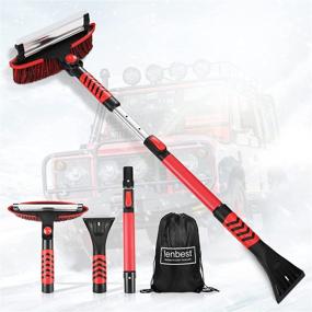 img 4 attached to ❄️ Lenbest Snow Brush for Car: 43'' Extendable 3-in-1 Snow Scraper and Brush with Squeegee, Ice Scraper, Foam Grip – Perfect Snow Removal for Car, Auto, SUV, Truck