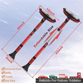 img 1 attached to ❄️ Lenbest Snow Brush for Car: 43'' Extendable 3-in-1 Snow Scraper and Brush with Squeegee, Ice Scraper, Foam Grip – Perfect Snow Removal for Car, Auto, SUV, Truck