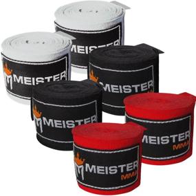 img 1 attached to 🥊 Premium Meister Adult 180&#34; Hand Wraps for MMA &amp; Boxing - Value 3 Pairs Pack