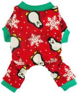 fitwarm red dog pajamas - cute penguin xmas pet clothes for christmas, soft christmas pjs logo