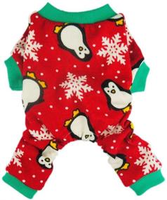 img 4 attached to Fitwarm Red Dog Pajamas - Cute Penguin Xmas Pet Clothes for Christmas, Soft Christmas PJS