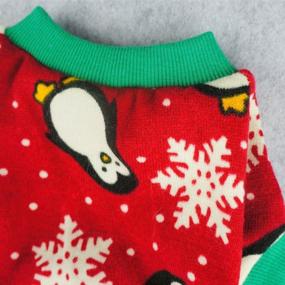 img 2 attached to Fitwarm Red Dog Pajamas - Cute Penguin Xmas Pet Clothes for Christmas, Soft Christmas PJS