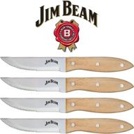 набор столовых ножей jim beam jb0165, 10 дюймов, коричневый - 4 штуки логотип