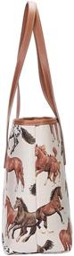 img 2 attached to 👜 Стильная женская сумка из ткани Signare с рисунком бегущих лошадей (COLL-RHOR)