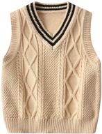 🧥 boys' knitted sweater vest - sleeveless waistcoat pullover sweater in sweaters logo
