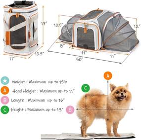 img 3 attached to Airline Approved Pet Carrier Backpack Under seat, Soft Dog Purse Travel Bag for Hiking Camping Outdoor, Expandable Tote Front Backpack for Small Puppy Dogs in Airplane Car