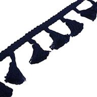 🔵 yalulu 5 yards navy blue cotton tassel fringe lace trim ribbons for diy crafts, sewing, curtains, clothing, and craft accessories logo