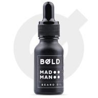 mad man bold men beard oil 30ml – natural cedarwood and patchouli essential oils for conditioning and softening logo