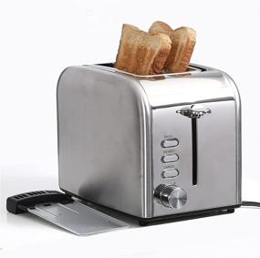 img 4 attached to 🍞 Stainless Steel Toaster with Extra Wide Slots, Bagel Function, Cancel, Reheat, Defrost Settings, 5 Shade Options, Removable Crumb Tray - Silver, 1200-1400W