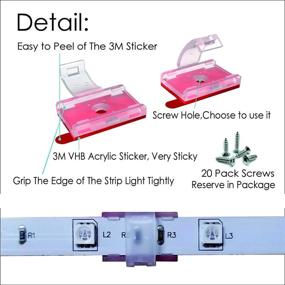 img 1 attached to 🔧 Крепления и зажимы для монтажа светодиодной ленты ATB Future LED - Крепление на самоклеющейся основе для светодиодной полосы, зажимы для организации проводов - идеально подходит для автомобилей, шкафов, кухни, гостиной, магазинов, использования на открытом воздухе (100 штук)
