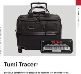 img 1 attached to 💼 TUMI Alpha 3 Deluxe 17 Inch Laptop Case Briefcase - Black | 4 Wheeled Computer Bag for Men and Women