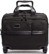 💼 tumi alpha 3 deluxe 17 inch laptop case briefcase - black | 4 wheeled computer bag for men and women logo