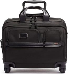 img 4 attached to 💼 TUMI Alpha 3 Deluxe 17 Inch Laptop Case Briefcase - Black | 4 Wheeled Computer Bag for Men and Women