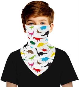 img 4 attached to Comfortable & Stylish Kids Ear Loops Bandana Neck Gaiter - Multi-functional Face Mask, Headwear, Scarf, and Mouth Cloth Cover