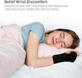 img 3 attached to 🔥 UTK Jade Infrared Wrist Heating Pad Wrap - Pain Relief Brace with Moist Heat Therapy for Sore Muscles - Right Hand