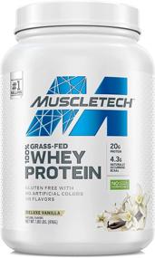 img 4 attached to 💪 MuscleTech Deluxe Vanilla Grass Fed Whey Protein Powder - 1.8 lbs | 20g Protein + 4.3g BCAA | Muscle Gain Supplement, Non-GMO, Gluten Free