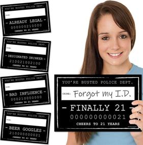 img 4 attached to 21st Birthday Mug Shots - Photo Booth Props for Party - Fun Mugshot Signs - Pack of 20