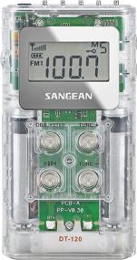 img 1 attached to Sangean DT-120 Clear Pocket 📻 AM/FM Digital Radios (Clear), Compact Size