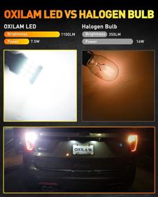 img 1 attached to OXILAM 912 921 LED Bulbs: High Brightness Backup Light Bulbs for Car Reverse | 1100 Lumens, Non-polarity Canbus T15 906 W16W Bulb, 6000K Xenon White - Pack of 2