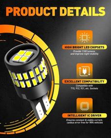 img 2 attached to OXILAM 912 921 LED Bulbs: High Brightness Backup Light Bulbs for Car Reverse | 1100 Lumens, Non-polarity Canbus T15 906 W16W Bulb, 6000K Xenon White - Pack of 2