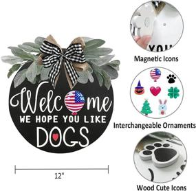 img 3 attached to 🏡 TIMECOSY Interchangeable Welcome Sign for Front Door - Seasonal Home Décor, Farmhouse Decorations, Wall Christmas Decor, Clearance Door Wreaths for Front Porch Outside