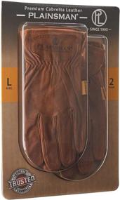 img 1 attached to Plainsman Premium Cabretta Brown Leather Gloves - Pack of 2, Large Size