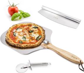 img 1 attached to Alfa Creations Aluminum Stainless Steel Pizza Peel with Foldable Handle for Easy Storage - 12-Inch x 14-Inch - Ideal Gift for Homemade Baking Enthusiasts - Includes Paddle Rocker and Wheel Cutter - Silver (RW-PP01A)