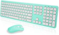 💙 turquoise ultra thin wireless keyboard mouse combo – full size usb 2.4ghz for computer, desktop, pc, notebook, laptop – portable & quiet logo