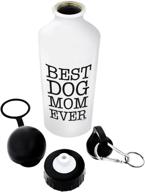 🐶 thiswear dog mom aluminum water bottle with cap & sport top - the perfect gift for dog lovers! logo