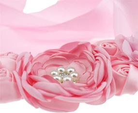 img 1 attached to Wedding Bridal Maternity Flower Belts Women's Accessories in Belts