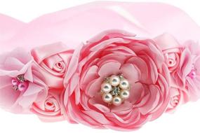 img 3 attached to Wedding Bridal Maternity Flower Belts Women's Accessories in Belts