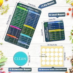 img 1 attached to 🔍 Hysagtek 3 Pcs Air Fryer Cheat Sheet and Dishwasher Magnet Set with Adhesives - Kitchen Cooking Helper, Air Fryer Accessories and Cooking Times Chart for Frying